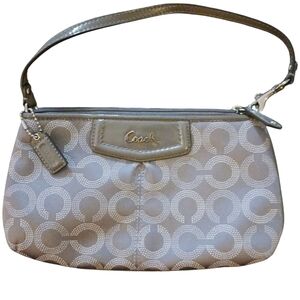 COACH Wristlet.  Womens.  Gray with blush pink interior.